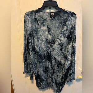 Bobeau Boho top tie dye blue 3x